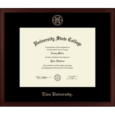 Elon University Diploma Frame, Document Size 14" x 11"
