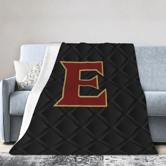 Elon University Logo Fleece Blanket, Very Soft Microfiber Flannel Blanket for Couch Warm and Cozy for All Seasons