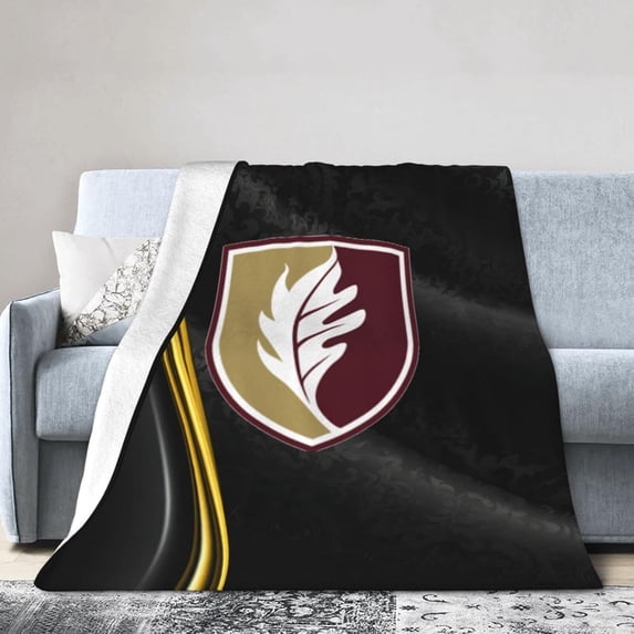 Elon University Logo Fleece Blanket, Very Soft Microfiber Flannel Blanket for Couch Warm and Cozy for All Seasons