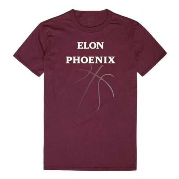 Elon University Phoenix Basketball Tee T-Shirt - Maroon, Medium