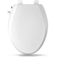 thumbnail image 1 of Elongated Bidet Toilet Seat with Quiet-Close, Non-Electric Bidet Toilet Seat with Self Cleaning Dual Nozzles, Fit Elongated Toilet Seat, White Bidet Attachment with Brass inlet, 1 of 12