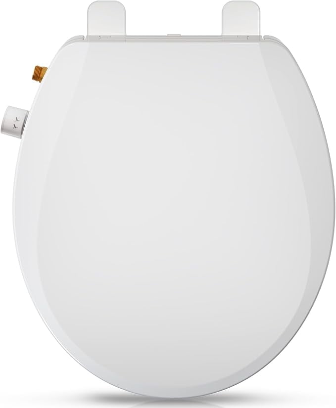 Jecatiy Non-Electric Bidet Toilet Seat - Dual Nozzles, Quiet Close, Easy Installation For Elongated Toilets