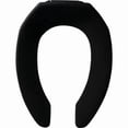 thumbnail image 1 of Elongated Open Front Less Cover Toilet Seat with STA-TITE Check Hinge in Black, 1 of 1