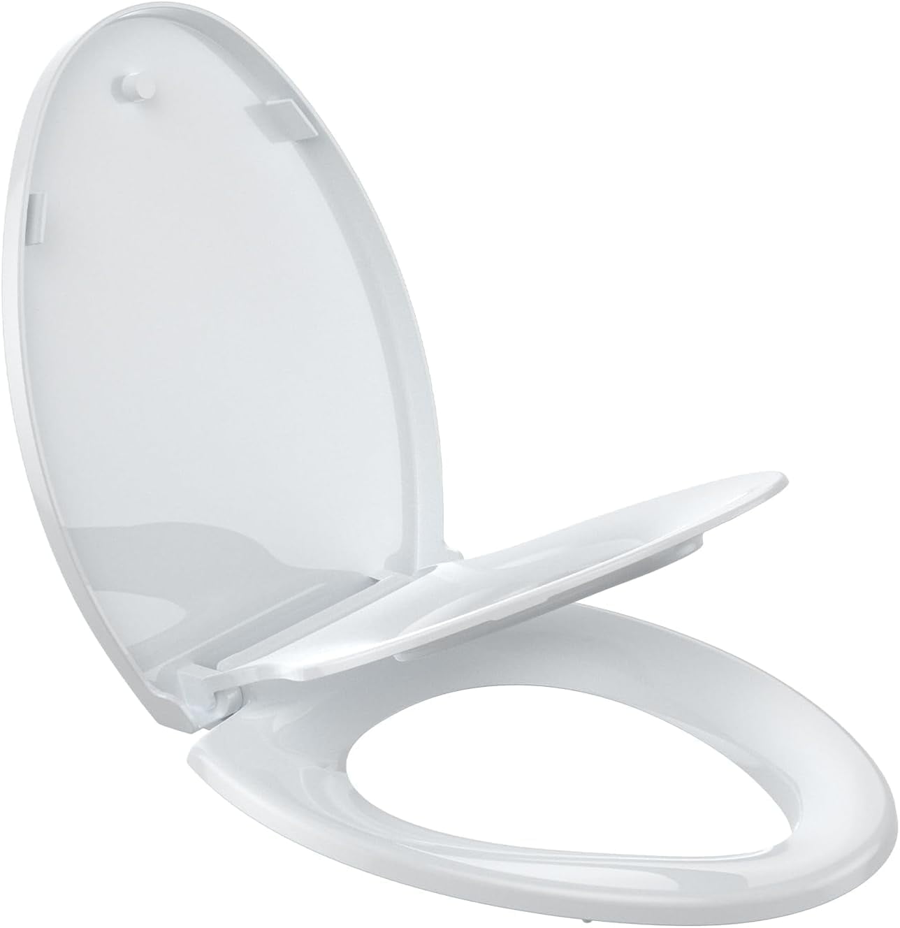 Elongated Soft-Close Toilet Seat with Built-in Toddler Potty Training Seat – Easy Installation, Durable & Quiet Close, Fits Adult & Child, Includes Quick-Detach Hinges