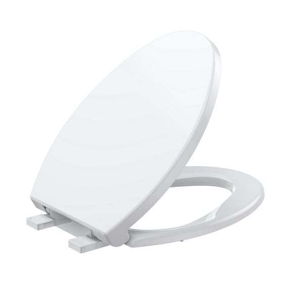 Elongated Soft Close Toilet Seat, Quiet Quick-Release, Top-Mount Installation, Durable White Lid, Fits Most Standard Toilets, Bathroom Accessory, 19" Elongated All White Plain Cover
