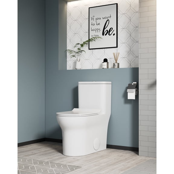 Elongated Toilet, 1.1/1.6 GPF Elongated Comfort Height Floor Mounted One-Piece Toilet, CUPC Certified, WaterSense Cetified, Ceramic, White Color, Soft Close Seat, White Bidet Toilet,Two Piece Toilet