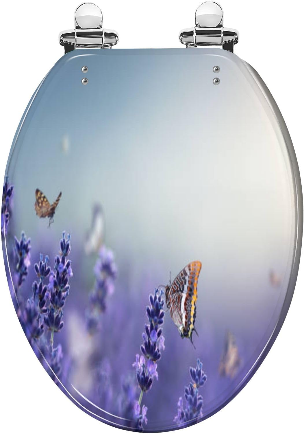 Elongated Toilet Seat Butterflies Lavender Resin Toilet Seat Quietly
