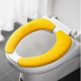 thumbnail image 1 of Elongated Toilet Seat Cover under $5! Bzdzmqm Extra Long Adhesive Toilet Seat Cover, Plush Velvet Cushion for Standard Toilets, Comfortable Hygienic Bathroom Accessory, 1 of 3