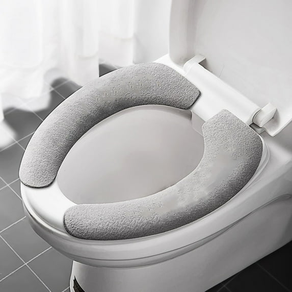 Elongated Toilet Seat Cover under $5! Bzdzmqm Extra Long Adhesive Toilet Seat Cover, Plush Velvet Cushion for Standard Toilets, Comfortable Hygienic Bathroom Accessory