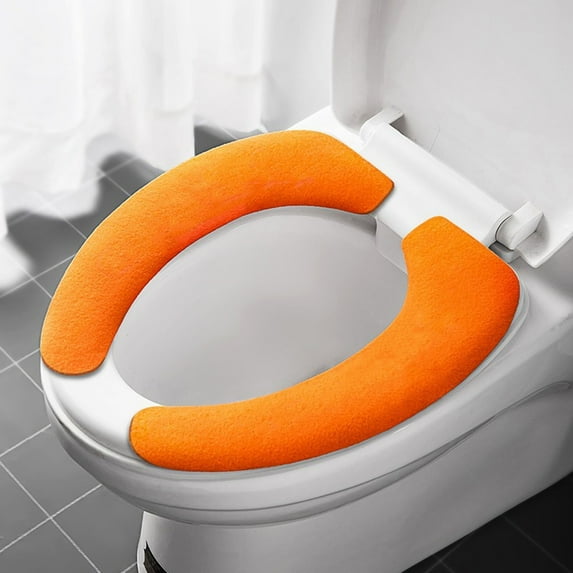 Elongated Toilet Seat Cover under $5! Bzdzmqm Extra Long Adhesive Toilet Seat Cover, Plush Velvet Cushion for Standard Toilets, Comfortable Hygienic Bathroom Accessory
