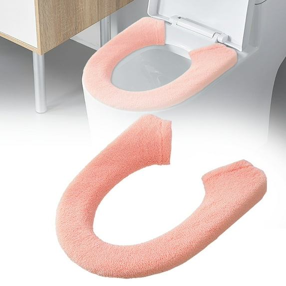 Elongated Toilet Seat Cover Cozival Stretchable Elongated Toilet Seat Cover - Soft Warmer Cushion with Easy Installation, Comfort-Fit for Oval Toilets & Bathroom Hygiene, Oval Toilet Cushion