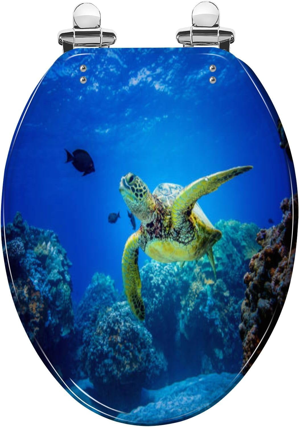 Elongated Toilet Seat Green Sea Turtle Hawaii Resin Toilet Seat Quietly