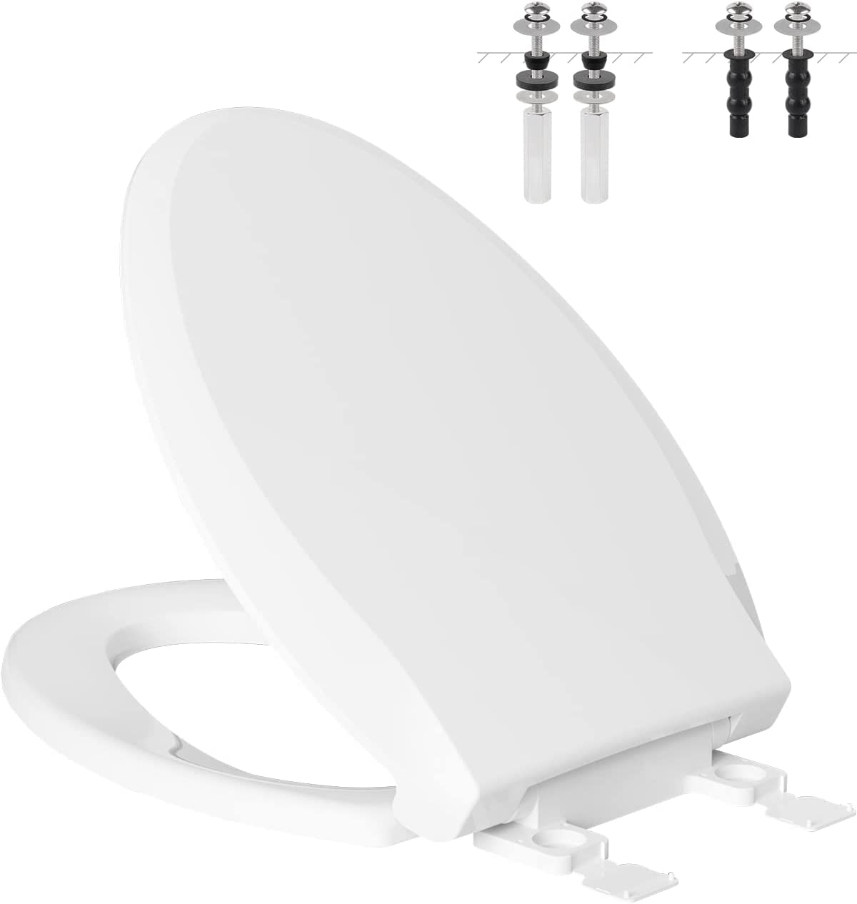 Elongated Toilet Seat with Oval Cover, Soft Close Toilet Seat, Easy to