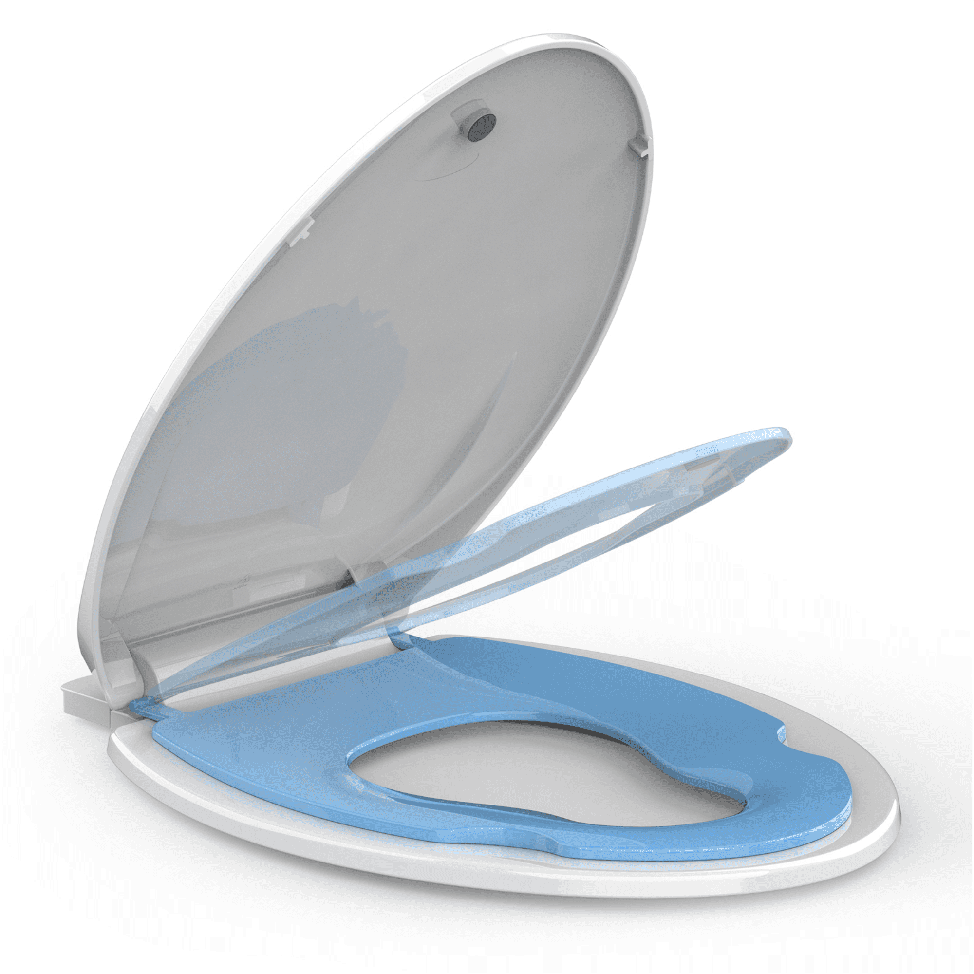 Elongated Toilet Seat with Potty Training Seat Built In, Soft Close ...