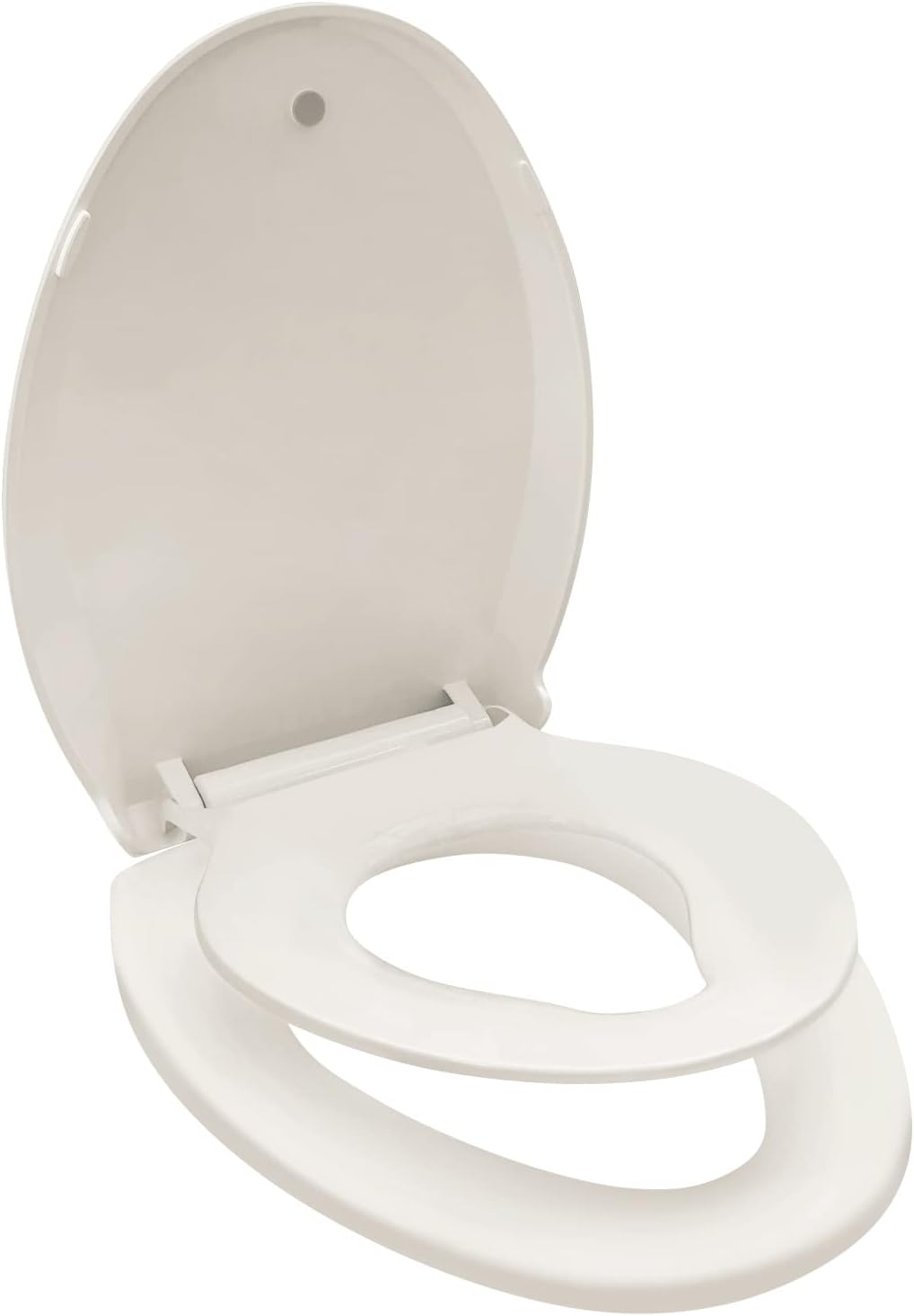 Elongated Toilet Seat With BuiltIn Toddler Seat, Simple Top Fixing Family Toilet Seat with