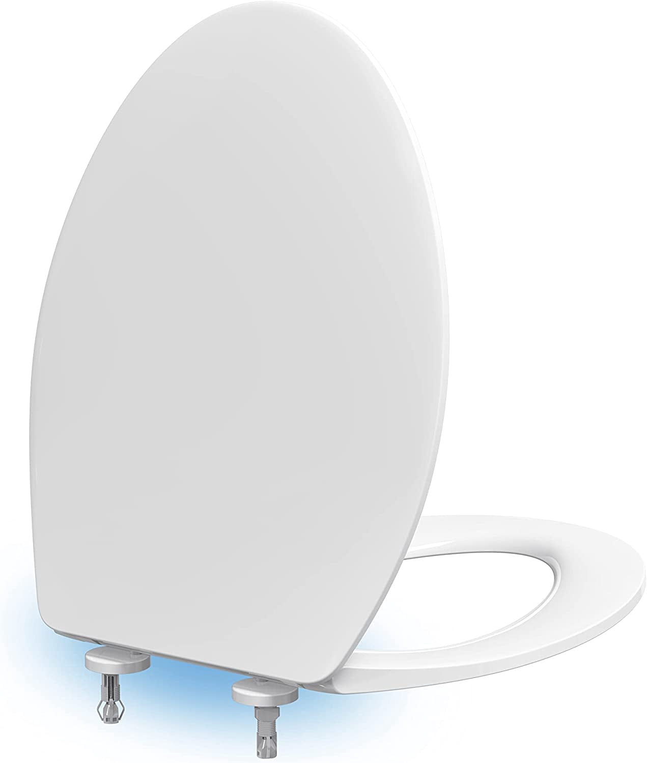Elongated Toilet Seat with Night Light Soundactivated Sensing Light