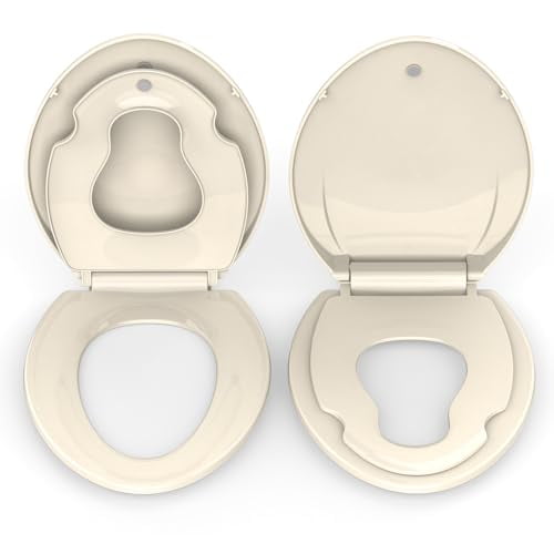 Elongated Toilet Seat with Quick-Release Hinges and Quick-Attach, Toilet Seat with Soft Close, Fits Most Elongated Toilets
