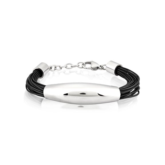 ELYA Jewelry Women's Elongated Tube Multi-Strand Leatherette Bracelet