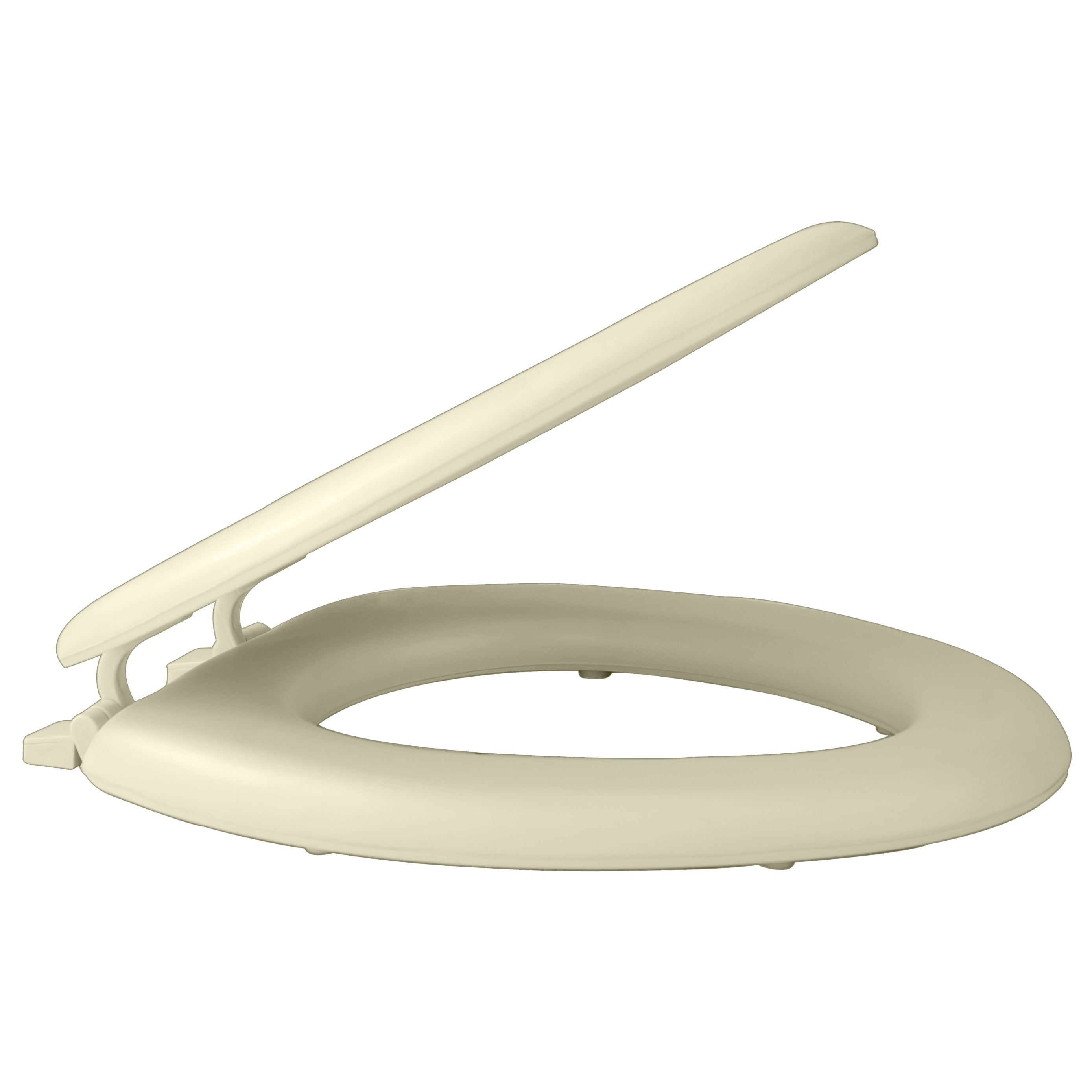 Elongated Vinyl Soft Adjustable Hinges Toilet Seat with Close Lid, Bone