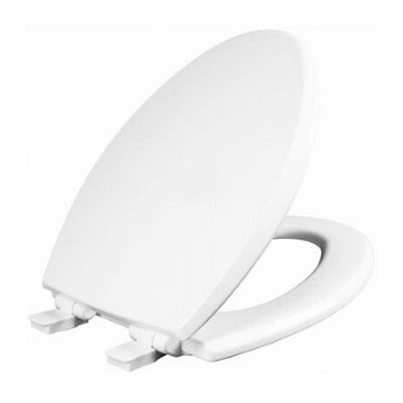 Elongated Wood Core Whisper Close Toilet Seat, White