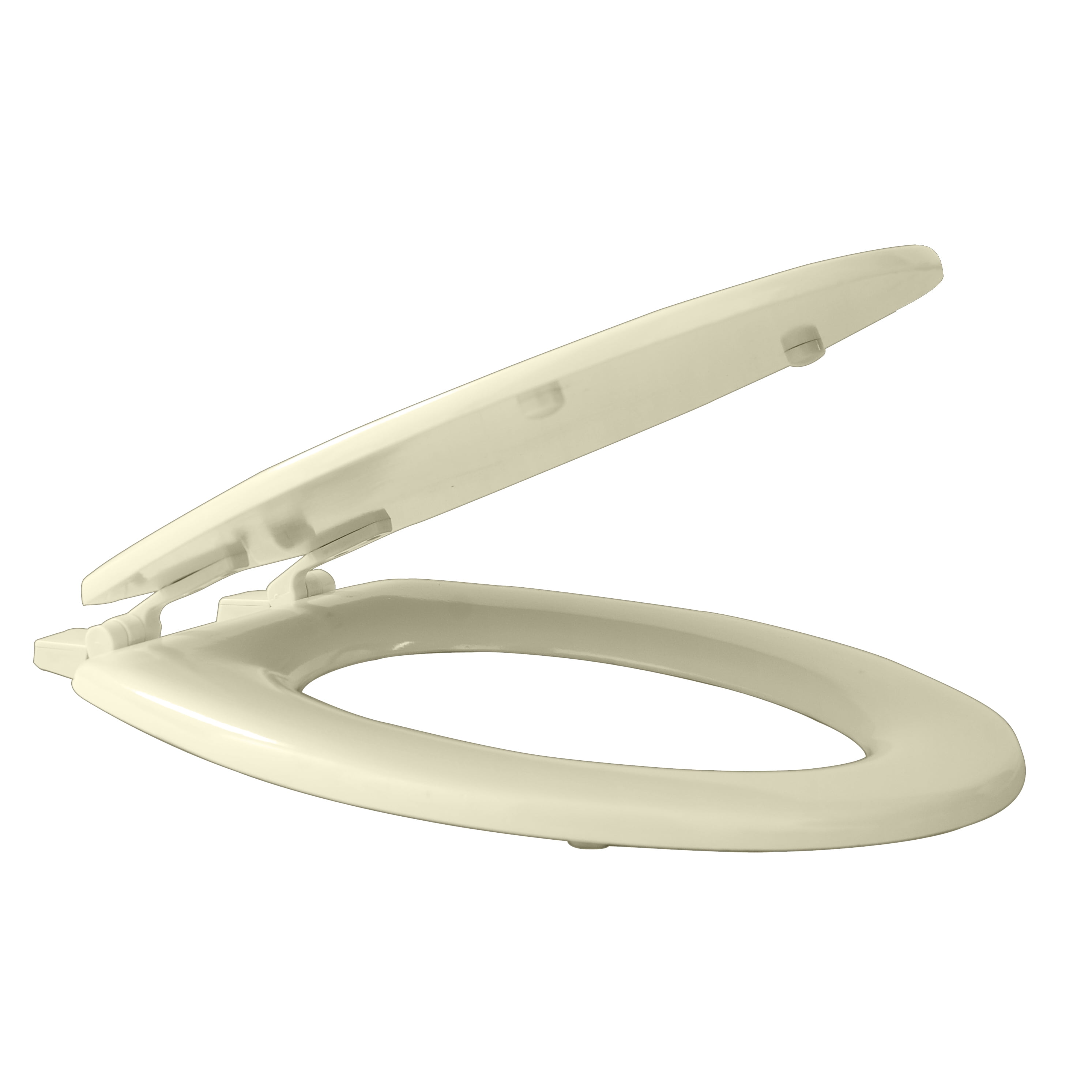 Elongated Wood Soft Adjustable Hinges Toilet Seat with Close Lid, Bone