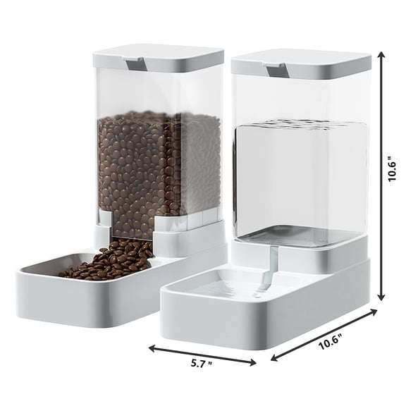 Elook 3.3L Automatic Pet Feeder & Water Dispenser Set, Gravity Pet Food Bowl for Small Medium Dogs, Puppies and Kittens