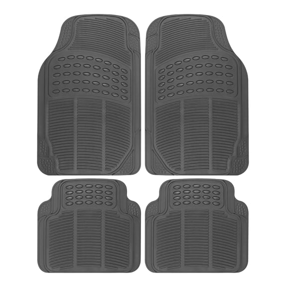 Elook Floor Mats, 4-Piece All-Weather Car Mat with Universal Fit Design, Durable Rubber Car Floor Mats with Capture Ridges, Waterproof for Cars Trucks SUV (Black)