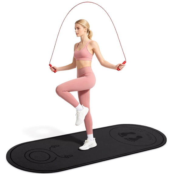 Elook 65"x24" Jump Rope Mat, Non-Slip High-Density Fitness Mat, Indoor Outdoor Shock Absorption for Home Gym Concrete