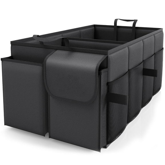 Elook Trunk Organizer for SUV, 2 Compartments & 6 Pockets Trunk Organizer for Car, Car Organizers and Storage