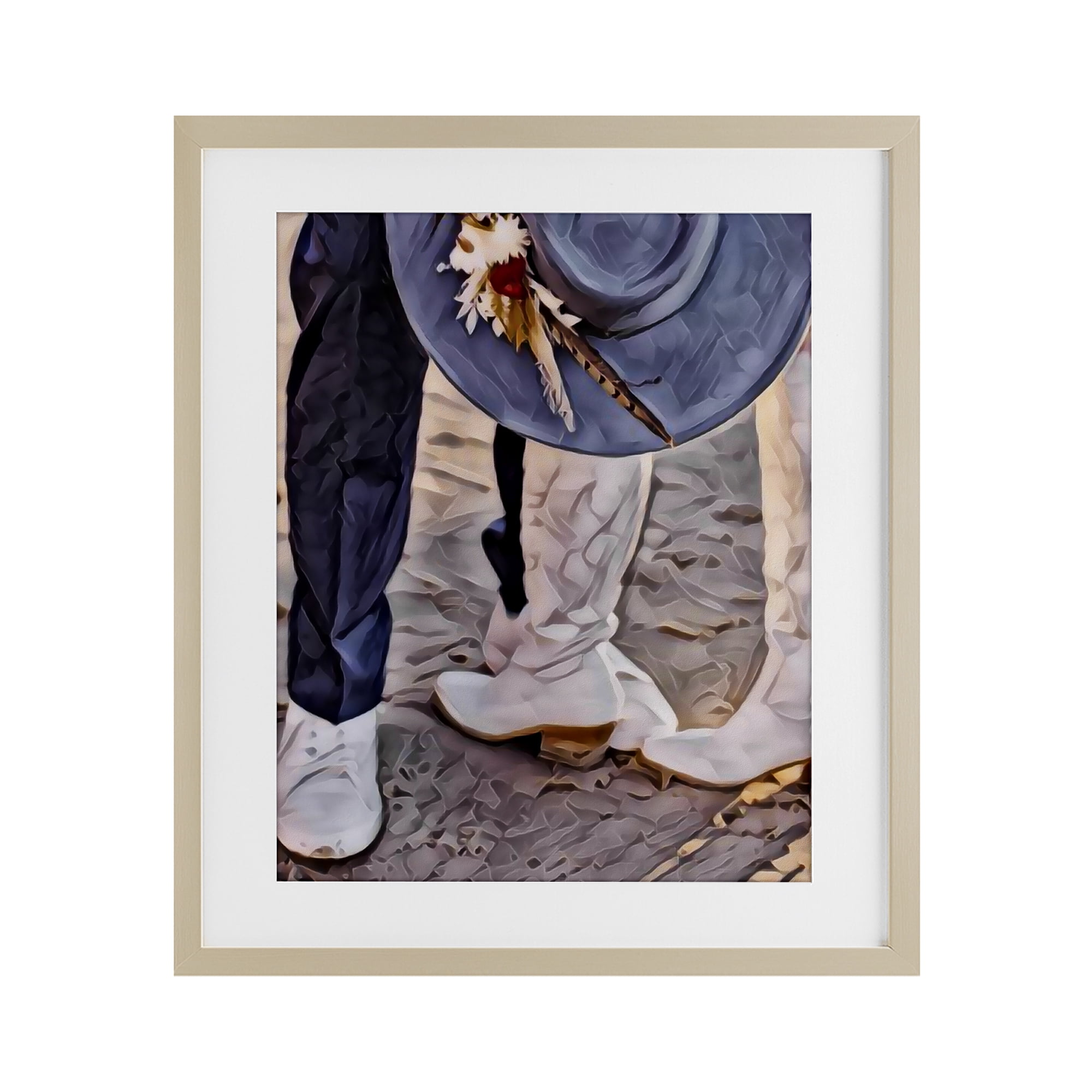 Elope In The Desert Birch Framed Print Under Glass, design by Jesse Keith
