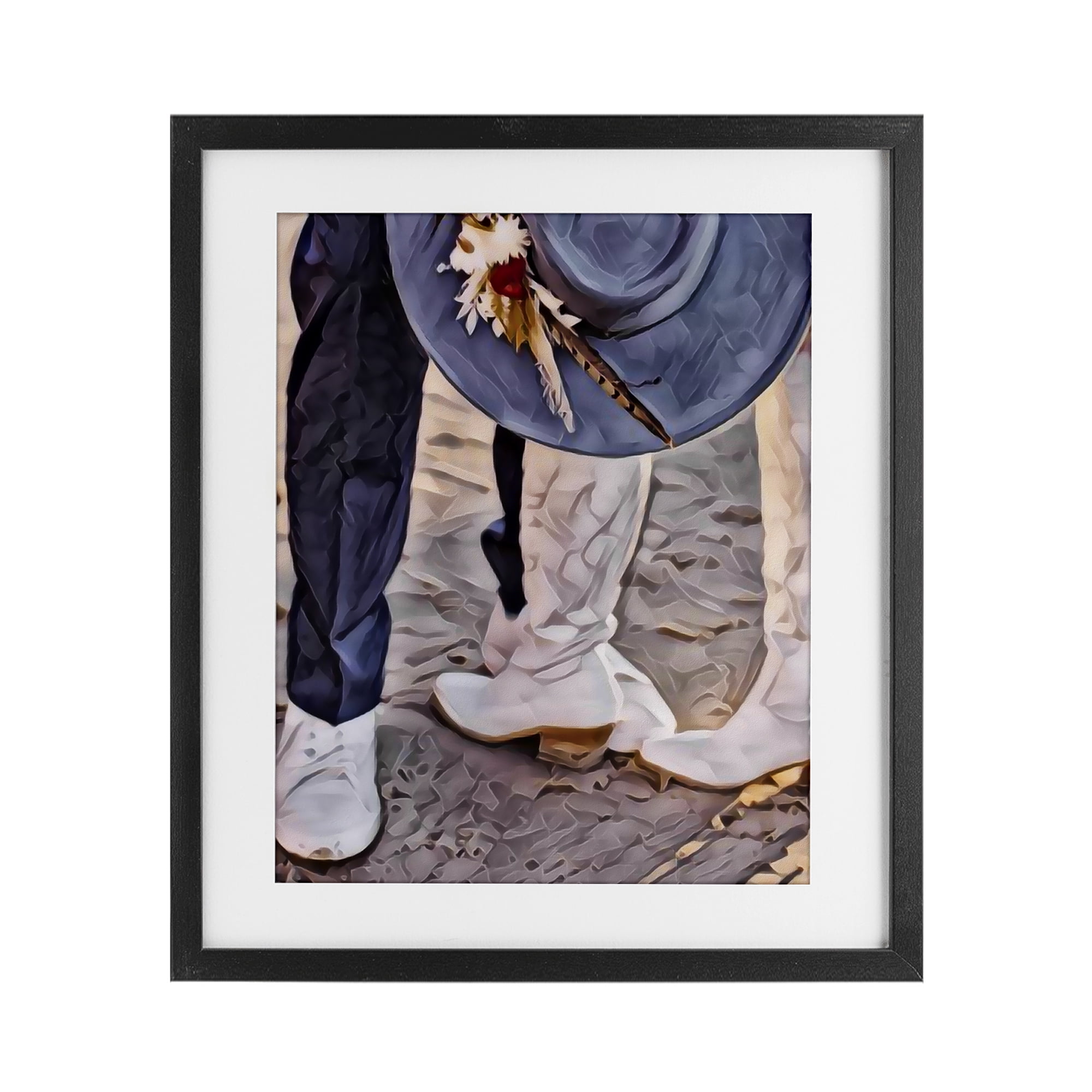 Elope In The Desert Black Framed Print Under Glass, design by Jesse Keith
