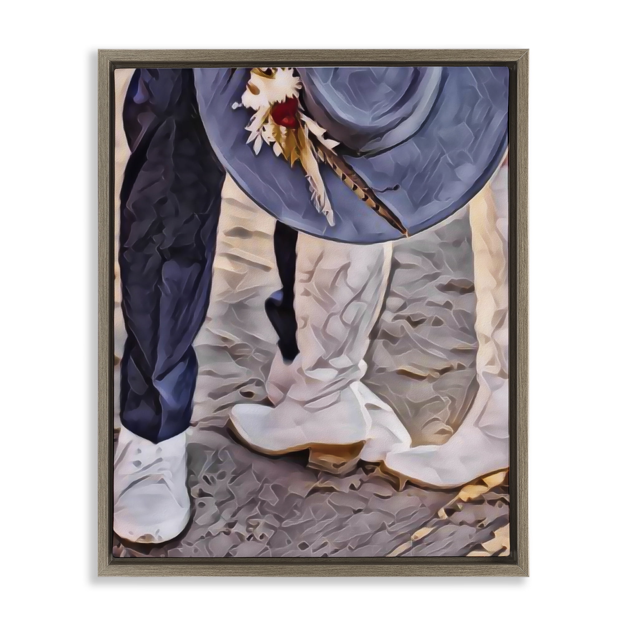Elope In The Desert Brown Framed Floater Canvas Wall Art, design by Jesse Keith