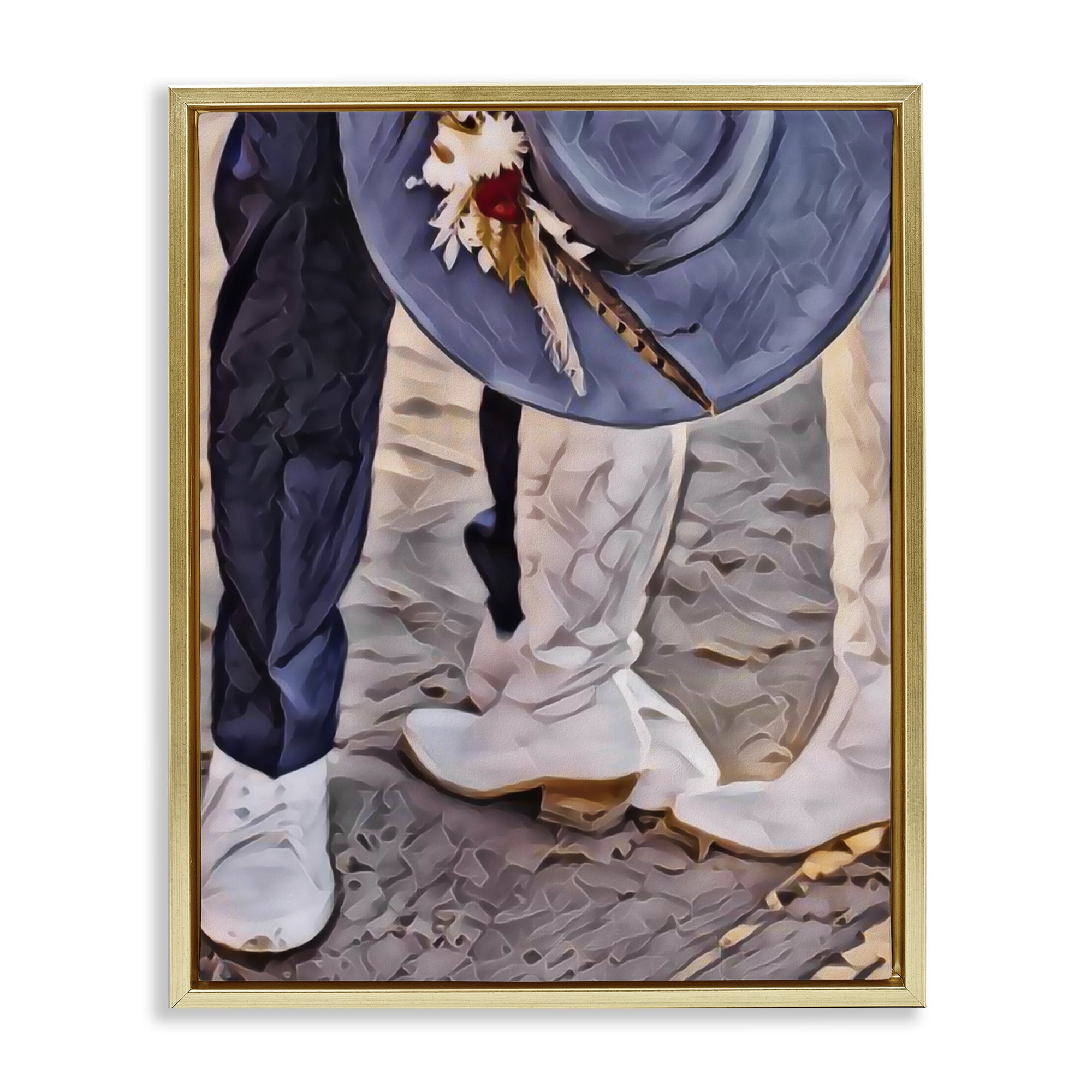 Elope In The Desert Gold Framed Floater Canvas Wall Art, design by Jesse Keith