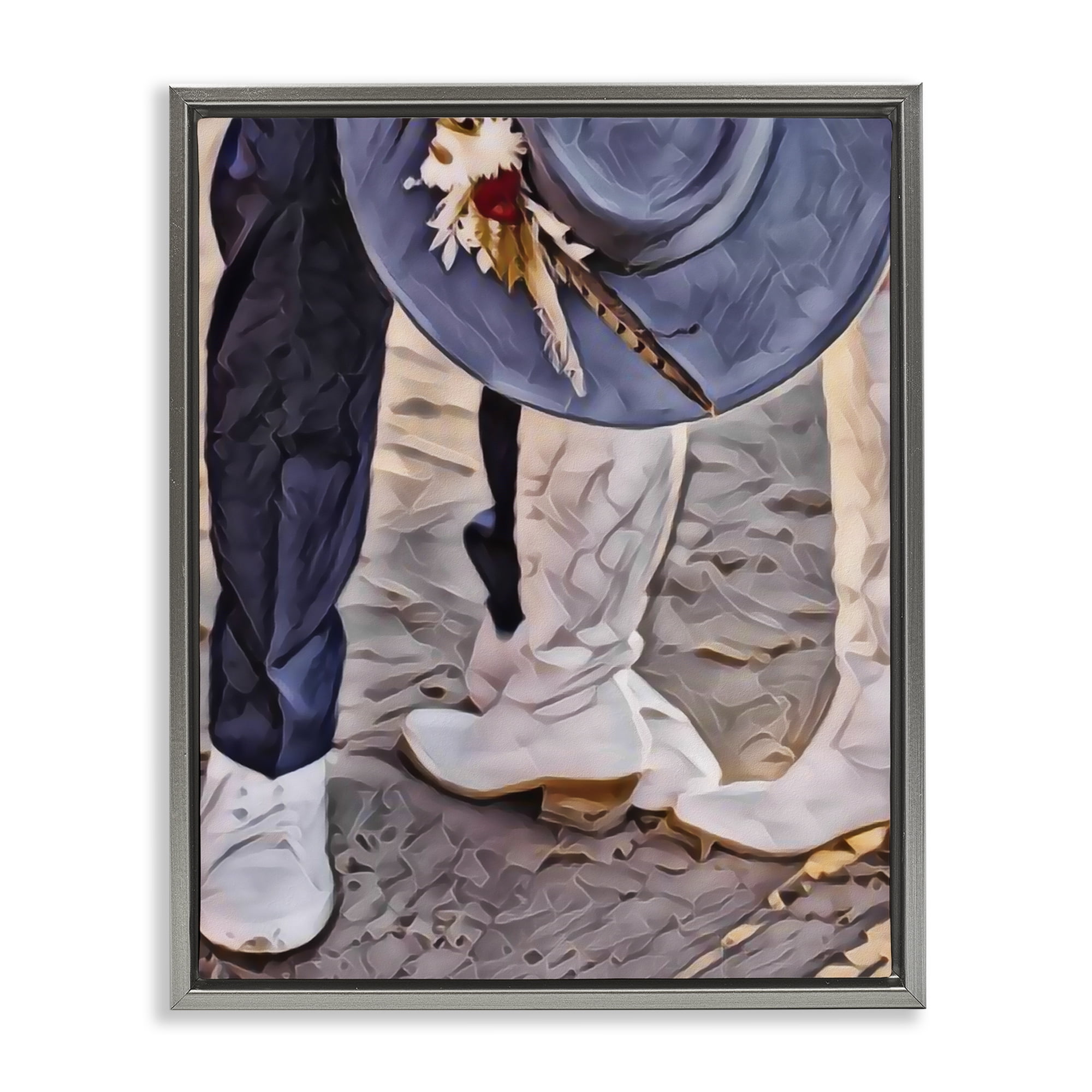 Elope In The Desert Gray Framed Floater Canvas Wall Art, design by Jesse Keith