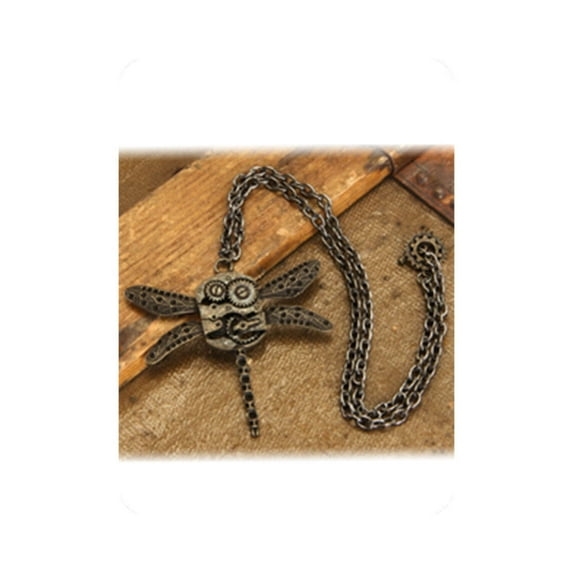 Elope Steampunk Antique Dragonfly Gears Costume Necklace Adult One Size Unisex