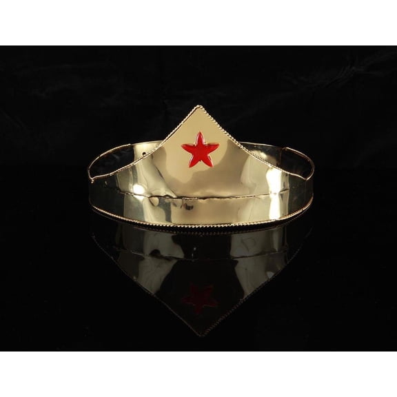 Elope Wonder Gold & Red Star Adjustable Costume Crown Adult One Size Unisex
