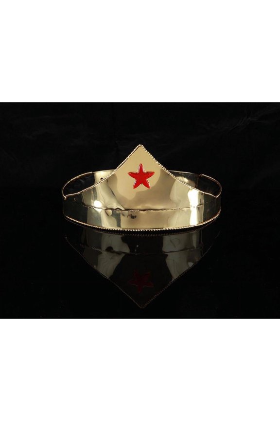 Wonder Gold & Red Star Adjustable Costume Crown Adult One Size Unisex