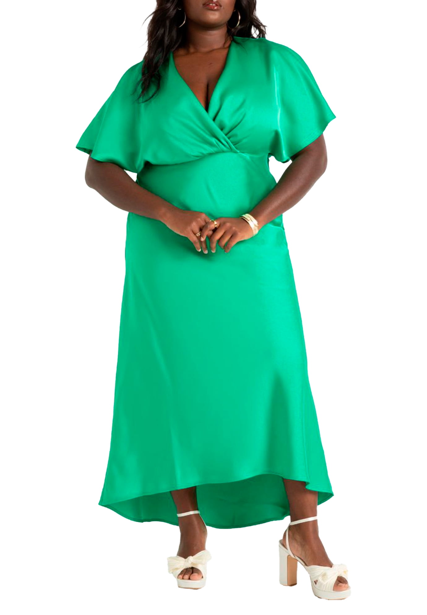 Eloquii Women's Plus Size Kimono Sleeve Maxi Dress - Walmart.com