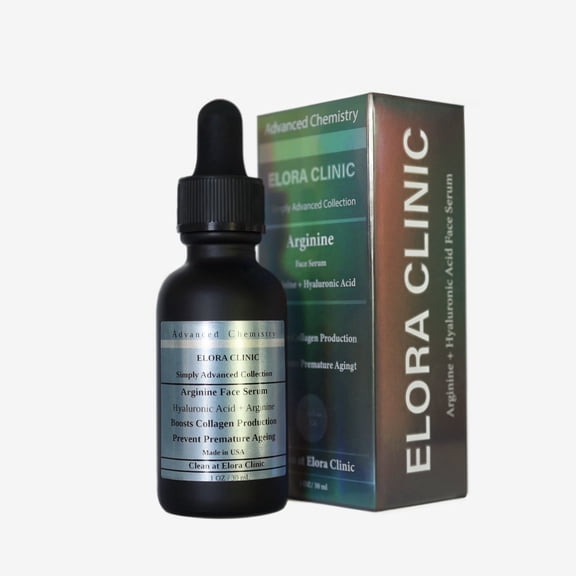 Elora Clinic Arginine Serum with Hyaluronic Acid  Hydrating Skin Barrier Support for Dry & Sensitive Skin, Oil-Free, 1 fl oz
