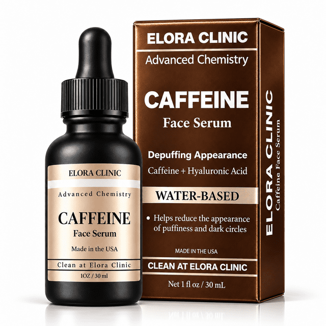 Sol Acid Elora Clinic Caffeine Eye & Face Serum with Hyaluronic Acid, Hydrating ...