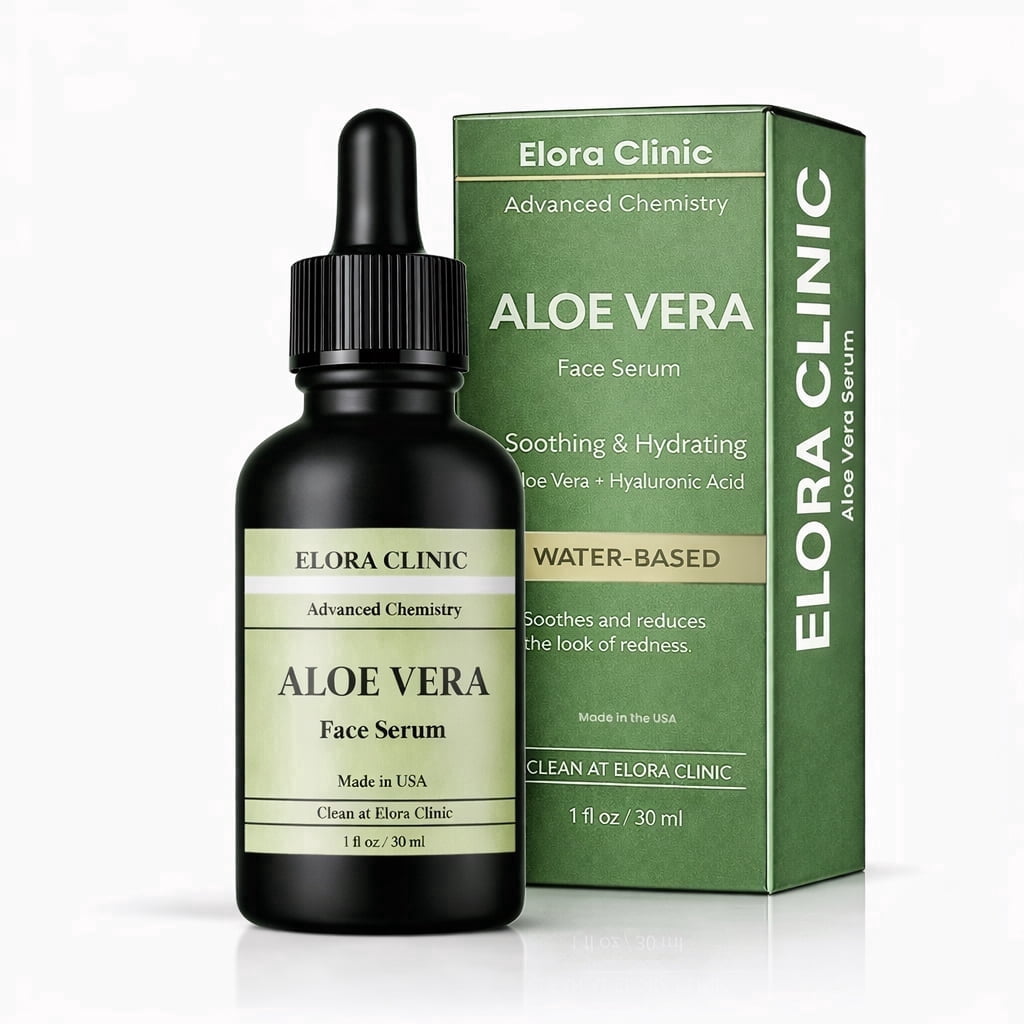 Elora Clinic Aloe Vera Face Serum with Hyaluronic Acid  Aloe Vera For Face  Moisturizer - Made With Real Aloe Vera For Skin Redness - Aloe Vera and ...