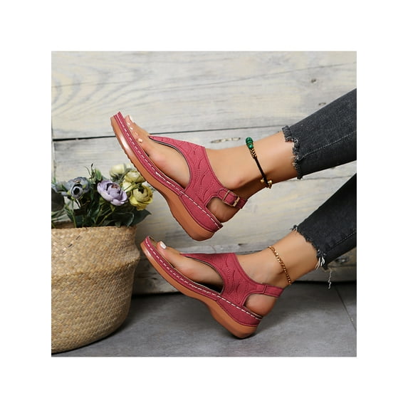 Eloshman Flip Flops for Women Arch Support Thong T-Strap Wide Width Sandals