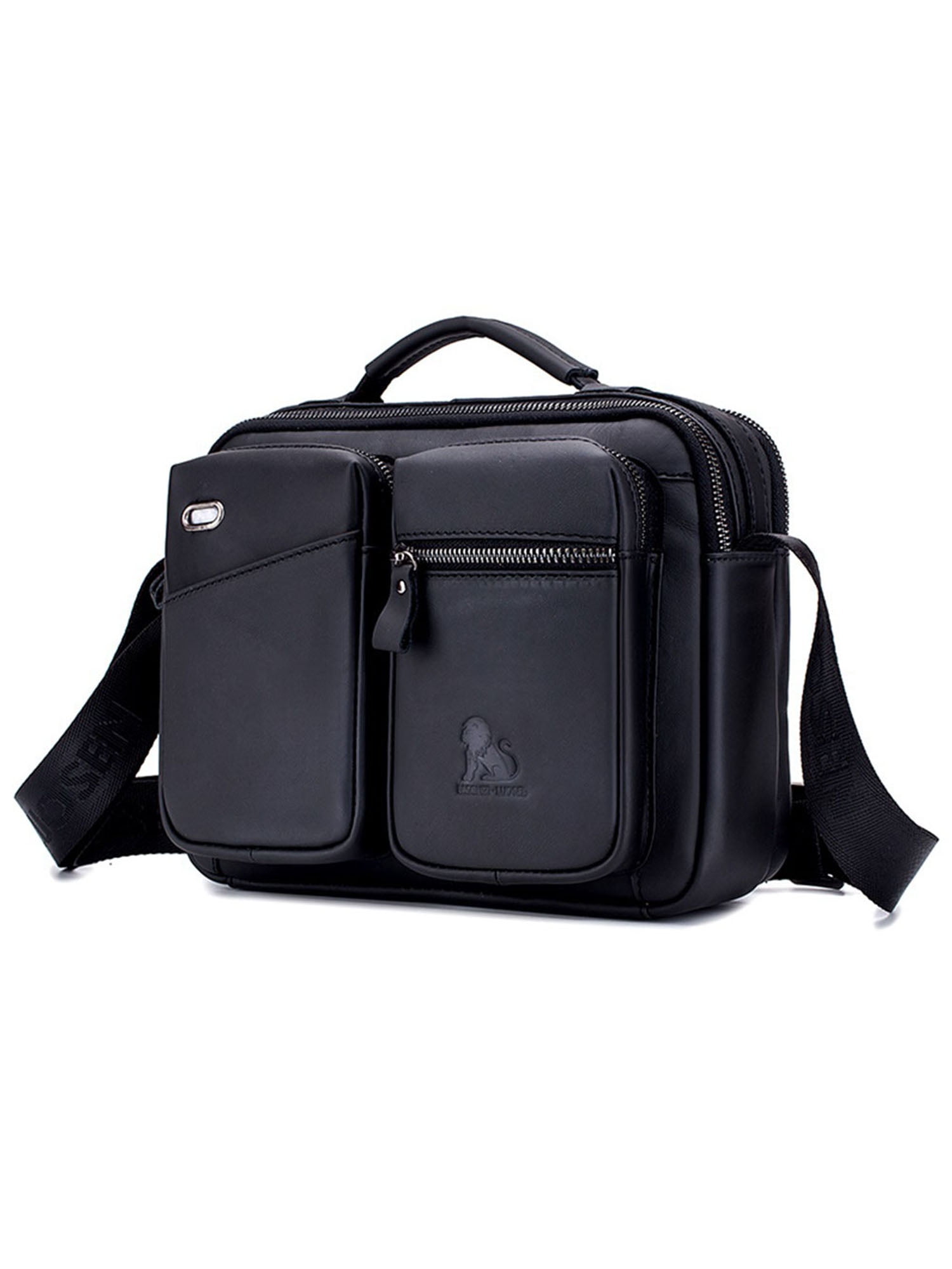 Eloshman Mens Briefcases Messenger Shoulder Bag Large Capacity Leather