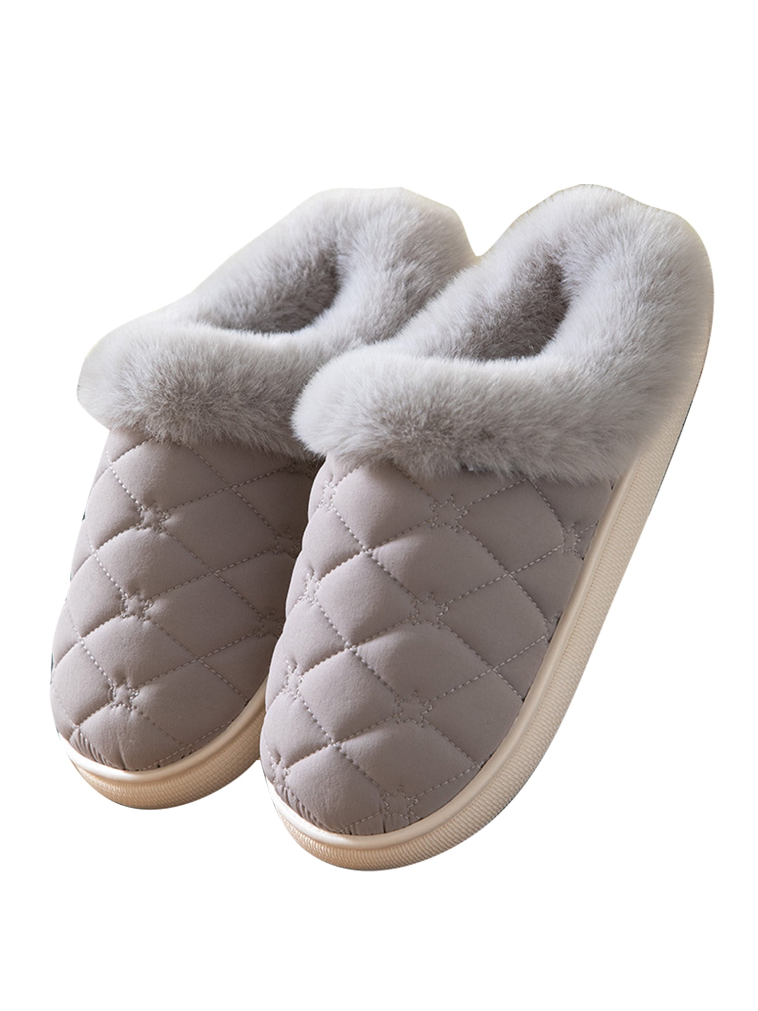 Eloshman Mens House Shoes Slip On Slipper Fluffy Slippers Bedroom