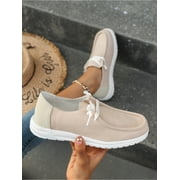 Eloshman Shoes Women's Ladies Extra Wide Width Loafers Non Slip Sumemr Flat Canvas Shoes Black Size 9 Black 7