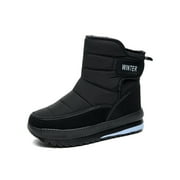 Eloshman Snow Boots for Men Wide Width Winter Boots Plush Lining Ankle Booties Black 10