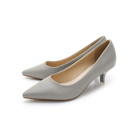 Eloshman Womens Comfort Pointed Toe Pumps Party Lightweight Kitten Heel Fashion Sexy Heels Grey 8