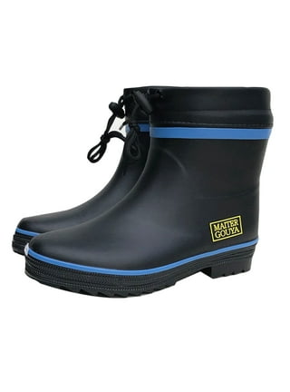 Men Short Tube Non-Slip Waterproof Shoes Rain Boots Plush Warm Fishing Shoes