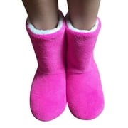 Eloshman Womens Slipper Boots Warm Comfortable Plush Faux Fur Lined Bootie Slippers for Women