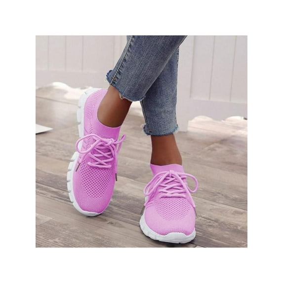 Eloshman Womens Sneakers Hiking Tennis Running Mesh Breathable Comfor Casual Lace Up Trainers Non Slip Shoes Size 5-11